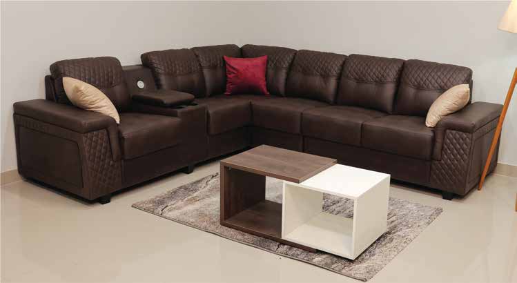 Laza Corner Fabric Sofa Set