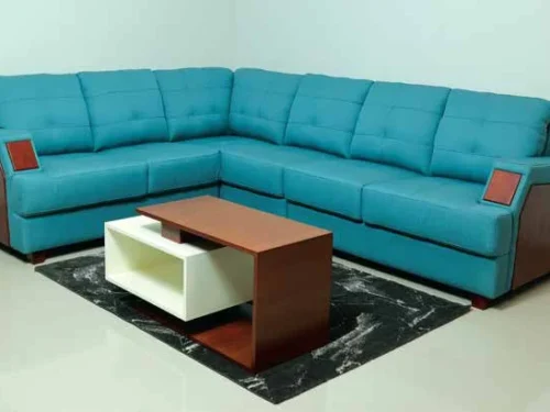 Ashley Wooden Corner Sofa Set
