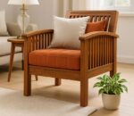 1 seater grill teak wood sofa