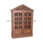 Pooja Stand 2 Door Big And Side Roof In Teak Wood