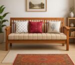 3 seater teak wood grill sofa (1)