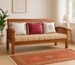 3 seater teak wood grill sofa (1)
