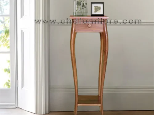 Elegant Telephone Stand With Drawer In Imported Teak Wood