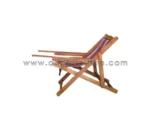 Wooden Easy Chair With Leg Rest and Cloth - Teak Wood - Image 6