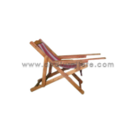 Wooden Easy Chair With Leg Rest and Cloth - Teak Wood - Image 5