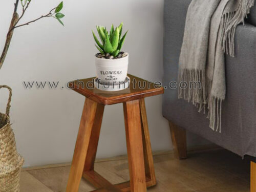 Traditional Wooden Stool In Teak Wood