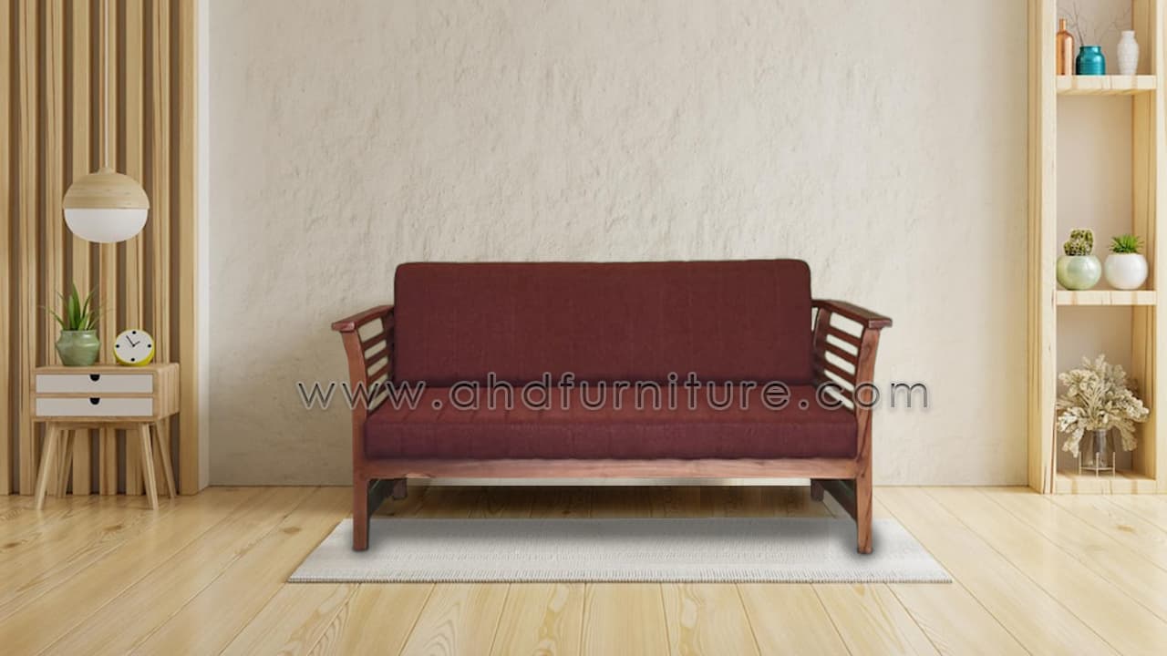 U Sofa 3 Seater In Teak Wood
