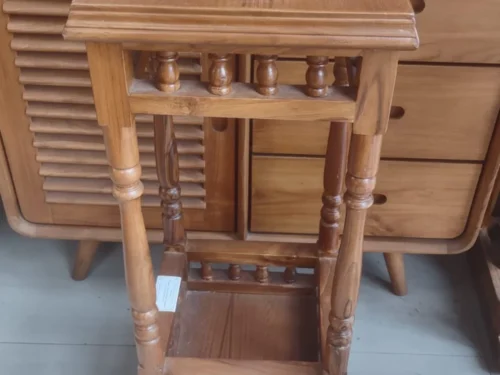 Telephone Stand With Side Kadachhil In Imported Teakwood