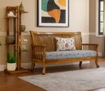 Urban Teak Wooden Sofa, Pattern Fabric Upholstery, High Density Spring Cushion, Handcrafted, Termite Resistant - Teak Wood, Set Of 3+1+1 ( 5 Seater ), 1 Seater, 3 Seater - Image 6