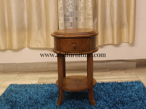 Petra Round Side Table In Imported Teak Wood
