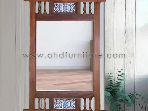 Jaypore Mirror with Rack In Teakwood