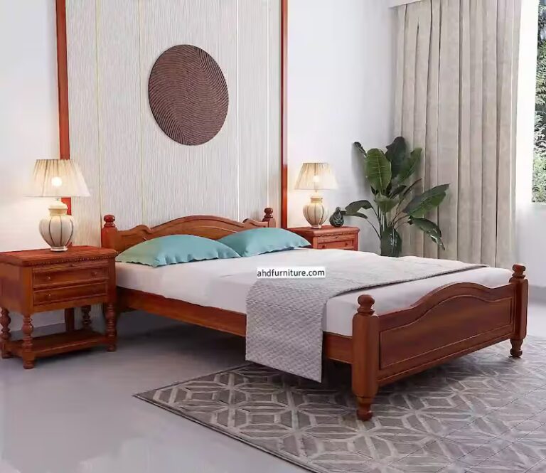 Trend Queen Size Bed Without Storage in Teak Wood