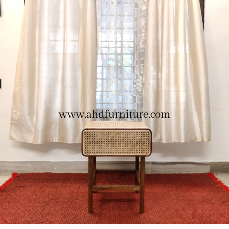 Roda Bed Side With Cane Work In Imported Teak Wood