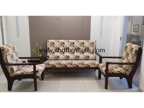 Fushion Sleek Sofa Set In Rosewood
