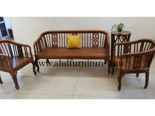 Roxi Type Heavy Large Sofa Set In Teak Wood