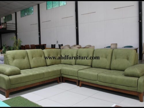 Vinci Wooden L Shape Sofa Set