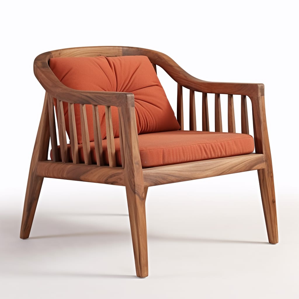 Western Lounge Chair In Teak Wood
