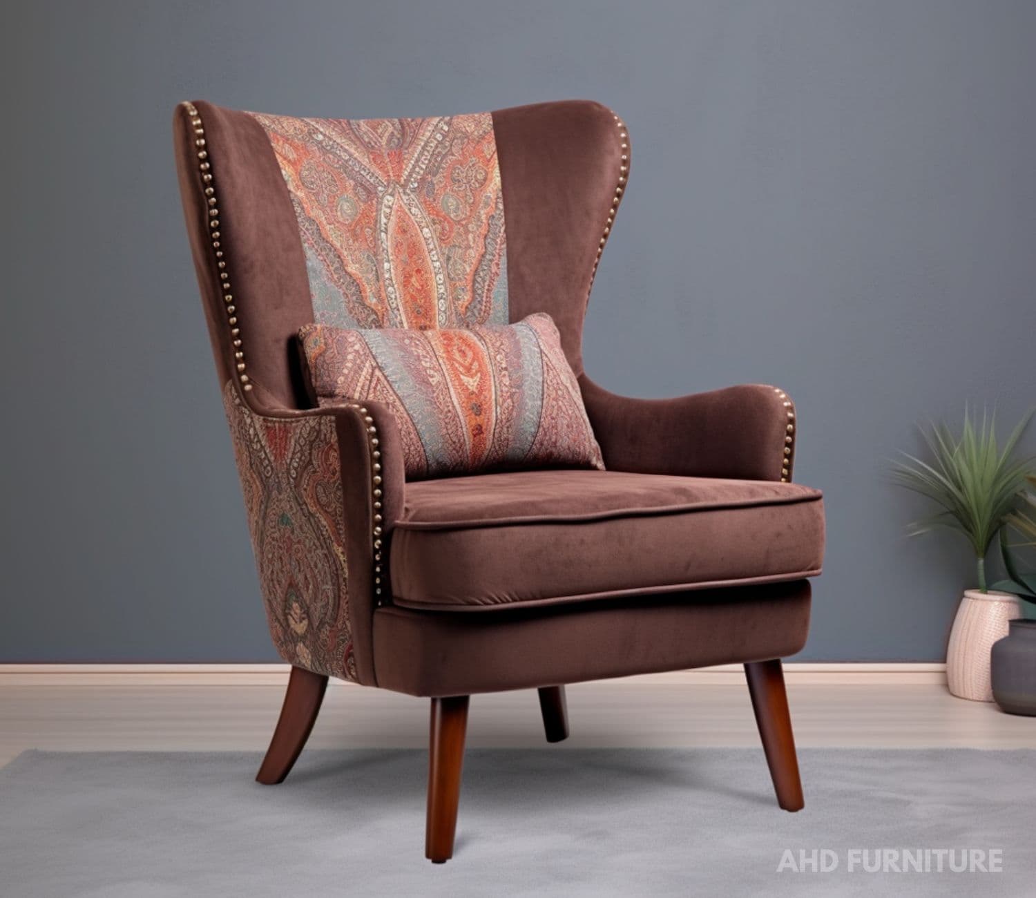 Luna Fabric Wing Chair