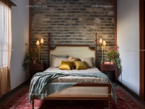 Lena Queen Size Poster Bed In Teak Wood