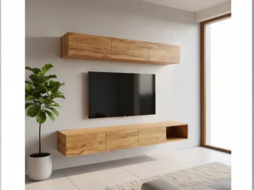 TV Unit Wooden Finish In Engineered Wood