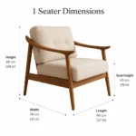 Toby 1 seater chair dimensions 68 L x 78 W x 86 H cm