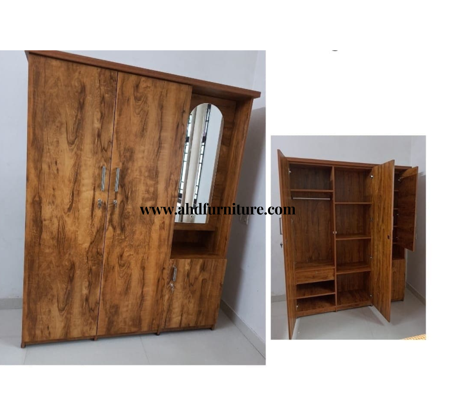 Wardrobe With Mirror in Engineered wood