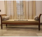 Hole Cane Work Diwan Cot in Teak Wood