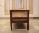 Hole Cane Work Diwan Cot in Teak Wood