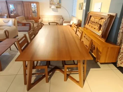 Turt Dining Table Set In Teak Wood