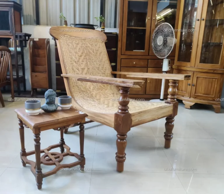 Empire Easy Chair With Cane Weaving In Teak Wood