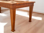 Wooden Dining Table Belgium Glass Design With Cane and Tile Work Dining Table 8 Seater In Teak Wood - Teak Wood, 8 Seater, Glass Top - Image 13