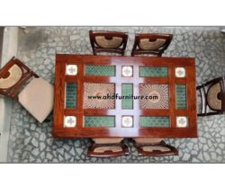 Glass dining table 6 seater 9
