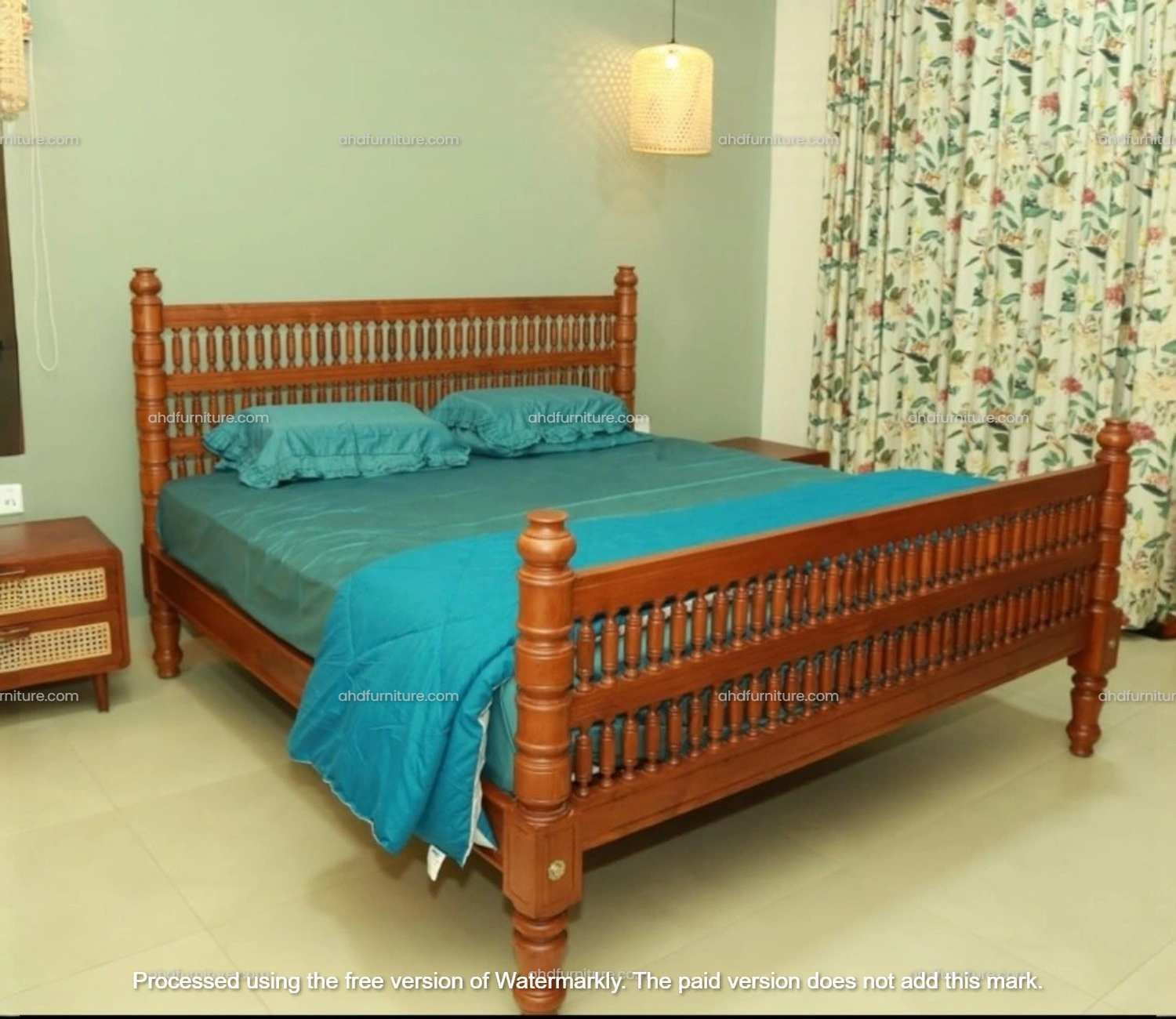 WhatsApp Image 2024-11-28 at 11.16-Photoroom 3 Layer Grassy work King Size Bed in Teak Wood - Image 1