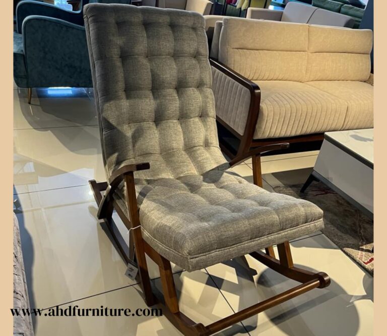 Volvo Rocking Chair With Fabric In Teak Wood