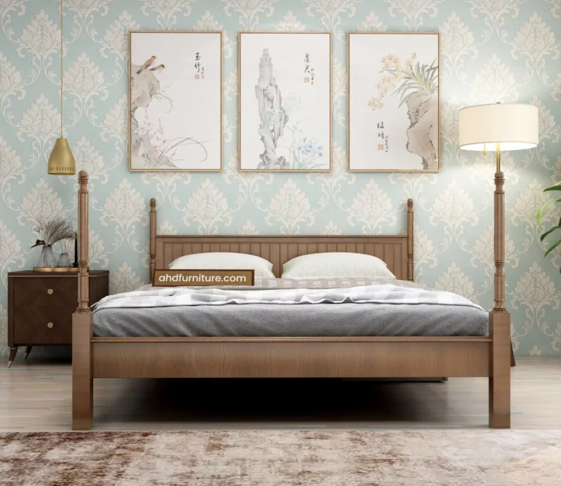Tehran Queen Size Poster Bed Without Storage In Hard Wood