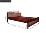 Reaper Work Queen Size Bed In Mahogany Wood - Mahogany Wood, Queen Size, Without Storage - Image 4