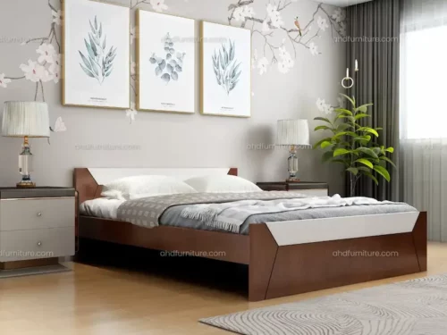 Evora Queen Size Bed in Mahogany No Storage