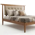Forte Wooden Queen Size Bed In Teak Wood (2)