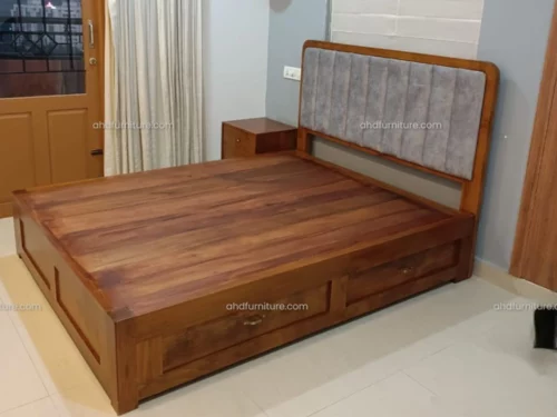 Lilly Queen Size Bed With Storage In Hard Wood