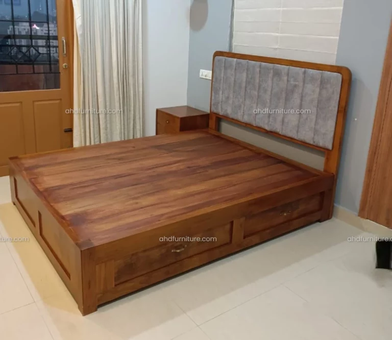 Lilly Queen Size Bed With Storage In Hard Wood
