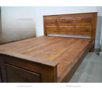 Plain Queen Size Bed In Teak Wood