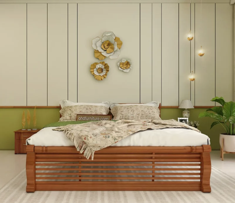Roole Type Queen Size Bed in Teak Wood