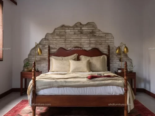 Alexa King Size Poster Bed In Mahogany Wood