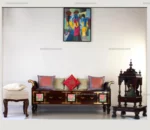 Diwan With Drawers and Tile In Teak Wood