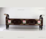 Diwan With Drawers and Tile In Teak Wood