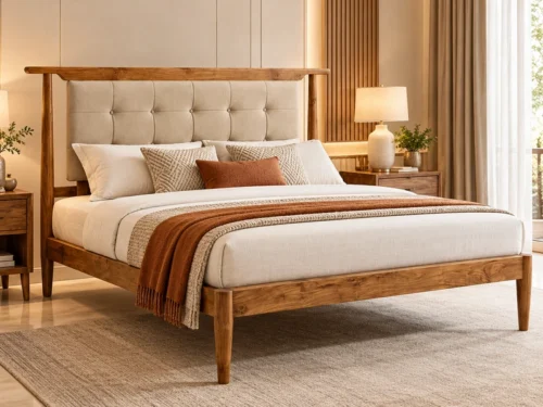 Forte King Size Upholstery Fabric Head Board Cot 11
