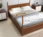 Tehran King Size Poster Bed With Storage In Teak Wood
