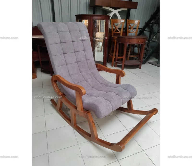 Juliet Rocking Chair With Fabric In Teak Wood