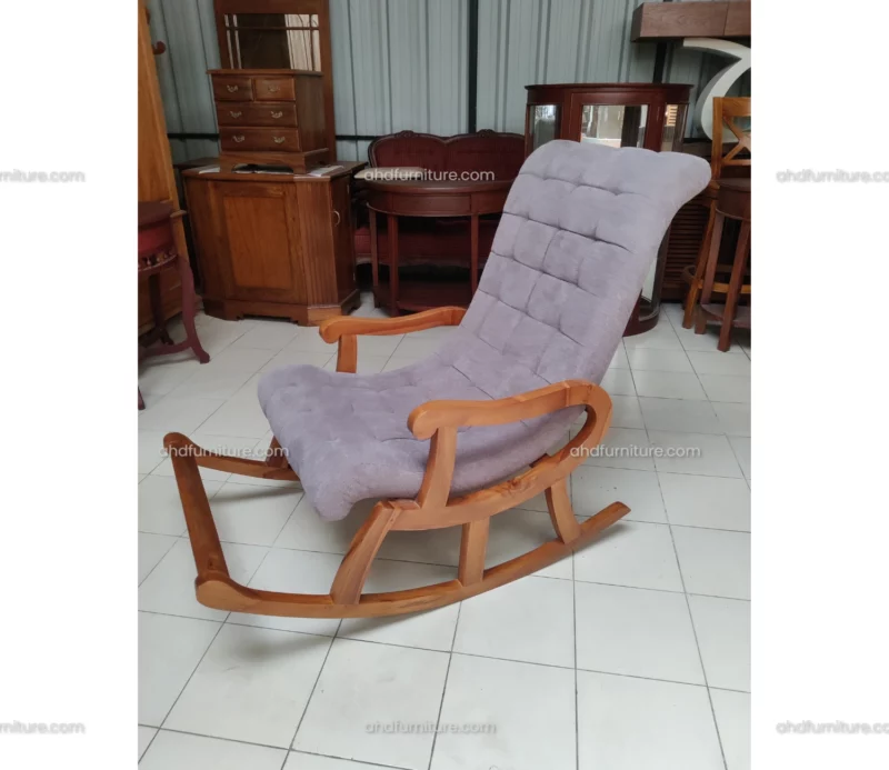 Juliet Rocking Chair With Fabric In Teak Wood