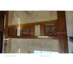 Art Glass Top Wooden Dining Table Set with Bench and 4 Chairs In Teak Wood - Image 6